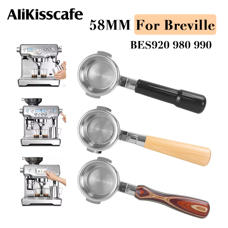 Quality Coffee Equipment - Breville BES920 için 58MM dipsiz Portafilter