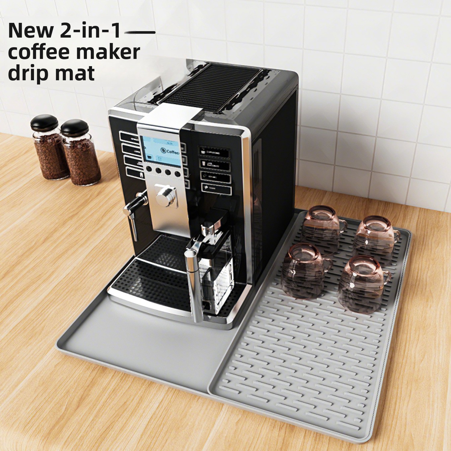 Coffee Equipment Tray - Silikon Kahve Makinesi Mat Kaymaz Kurutma