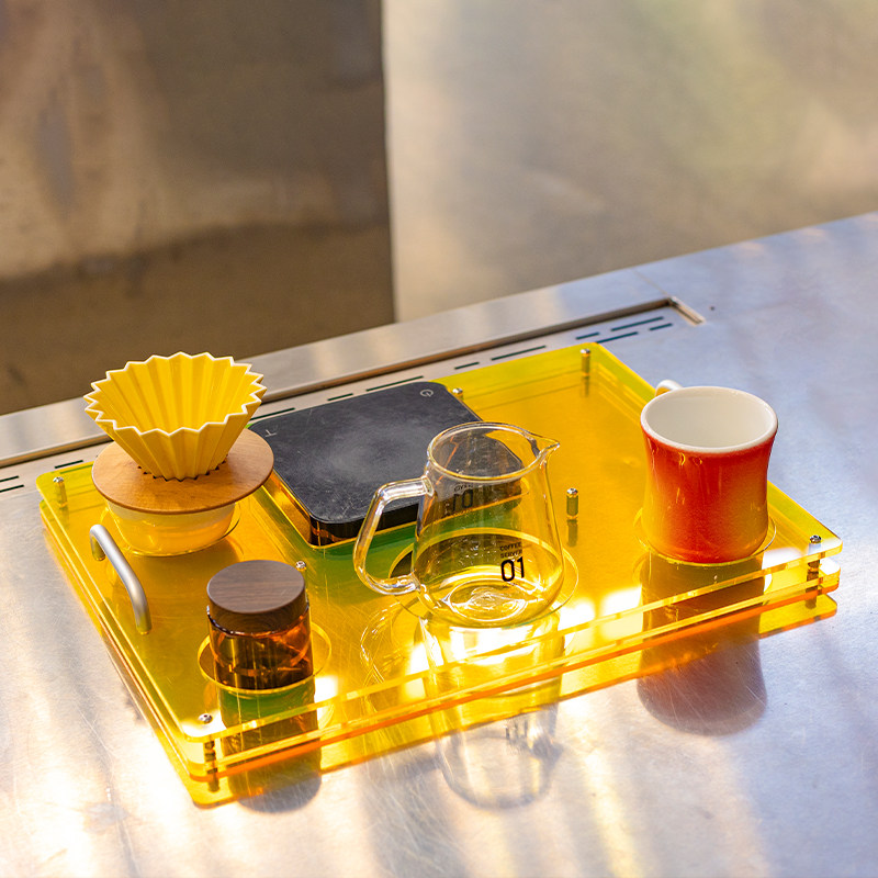 Coffee Equipment Tray - Akrilik kahve tepsisi, kahve ekipmanlarını saklamak