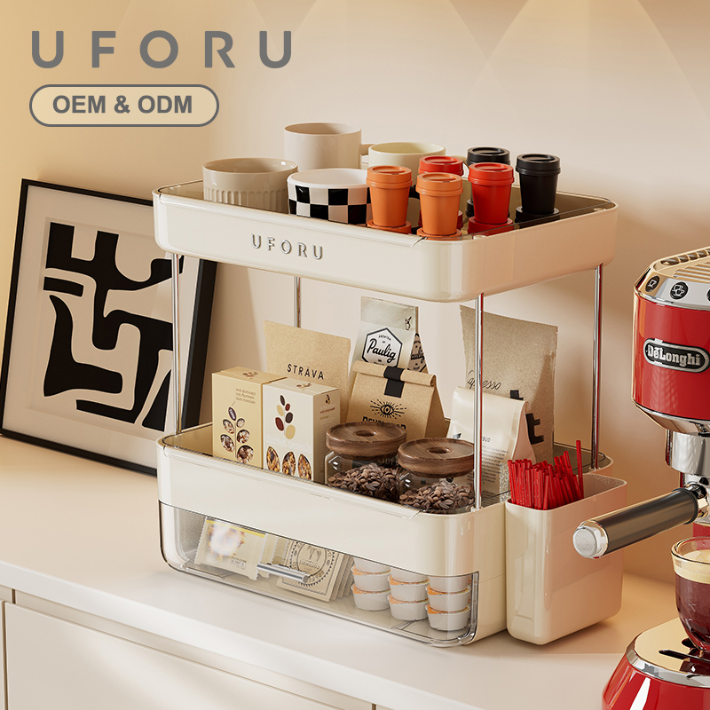 Coffee Equipment Tray - UFORU çift katmanlı kahve saklama kutusu,