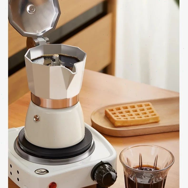 Quality Coffee Equipment - Yuvarlak Tabanlı Moka Pot Tek Valfli